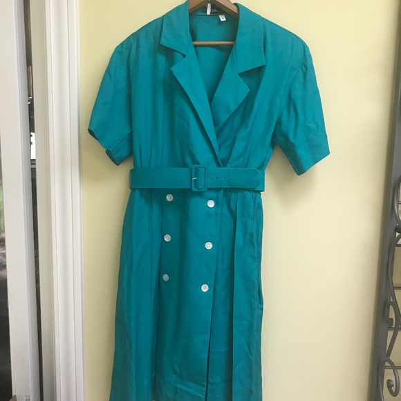 Vintage Albert Nipon Double Breasted Button Dress - Picture 1 of 11